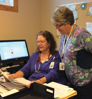 Lynne Didrikson and nurse