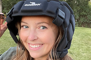 wearing a guardian cap